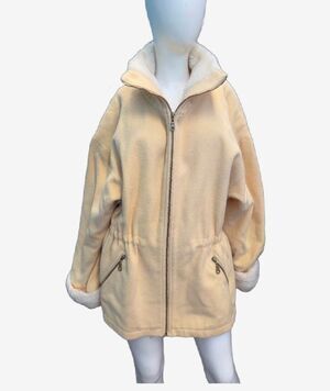 M.J. Carroll Cream Wool Zip Jacket Women’s Size 10 Vintage 80’s Winter Fall